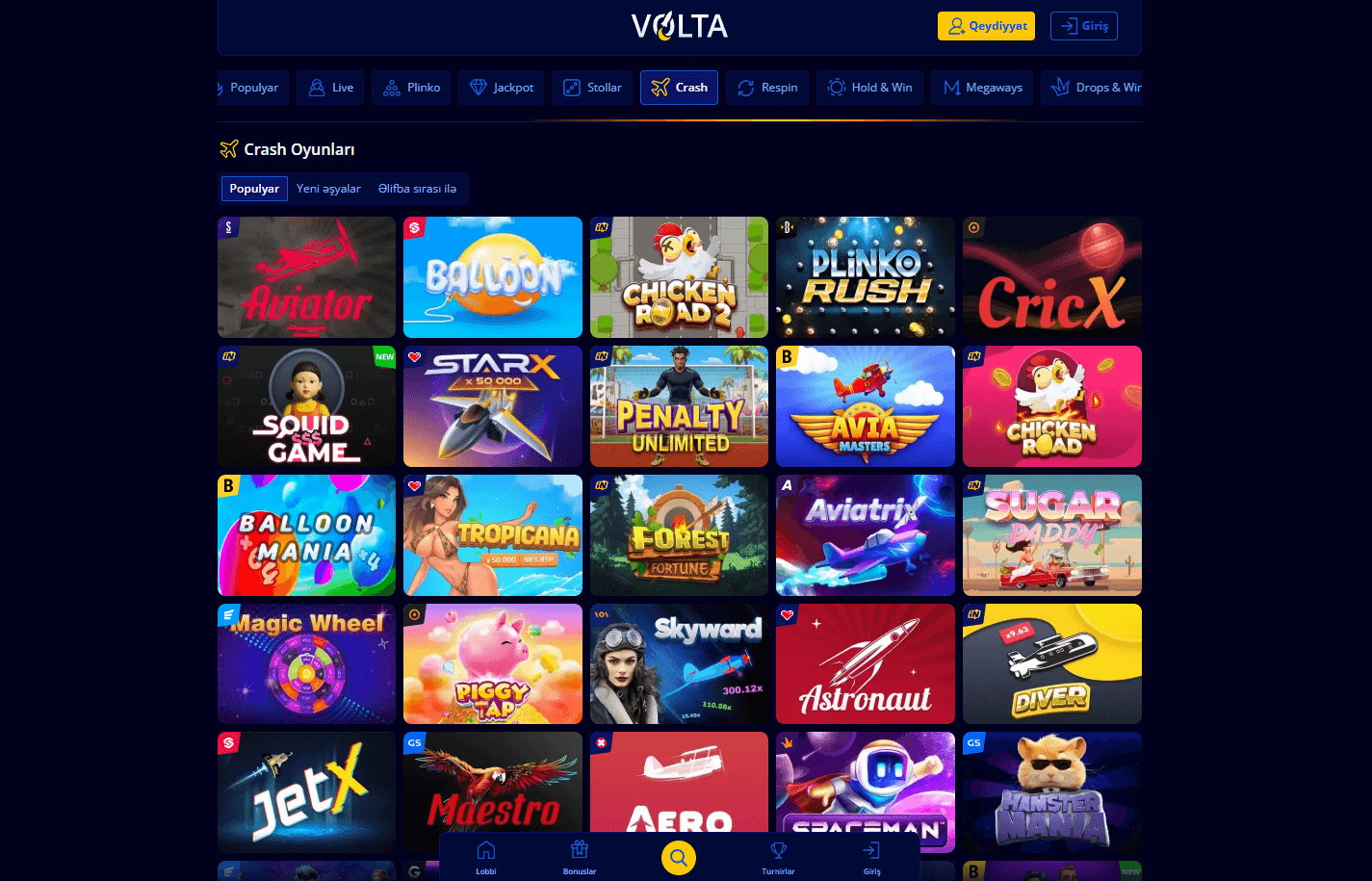 Игровые автоматы в Volta Casino
